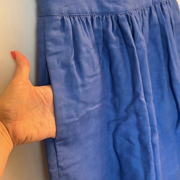J.Crew Button Front Blue Apron Dress linen blend size 0 - Picture 3 of 7